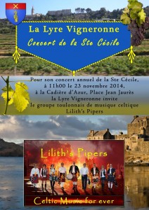 La Lyre Vigneronne et Lilith's Pipers, groupe de musique celtique et cornemuse Toulon